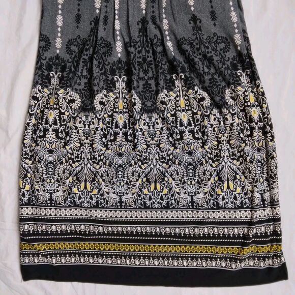 Perceptions New York Black White Yellow Dress Pleated Sleeveless Career Size 8 - Picture 10 of 10